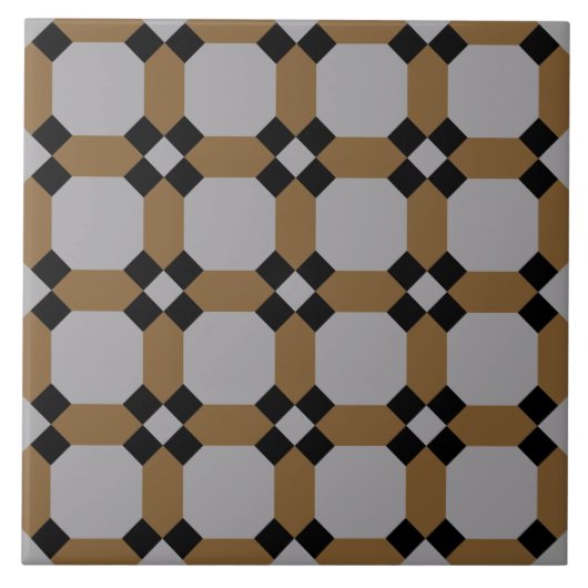 Repro Geometric Azulejos Mosaic Grey Gold Tegel Tegeltje (Voorkant)