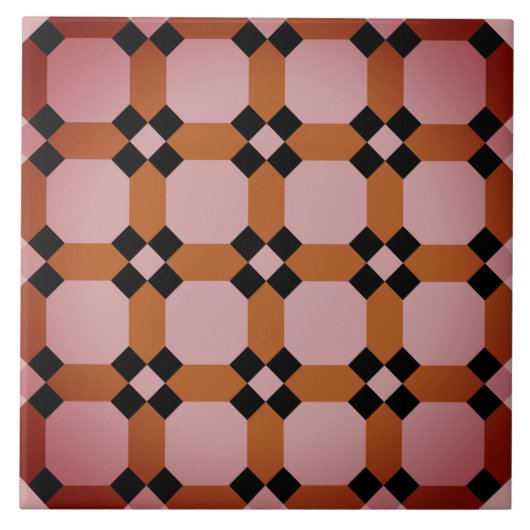 Repro Geometric Azulejos Mosaic Pink Tegel Tegeltje (Voorkant)