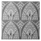 Repro  Geometric Grey Floral Tegeltje (Voorkant)