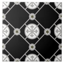 Repro Gothic Geometric Patterned Black White Grey