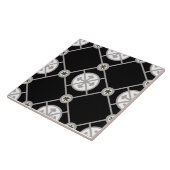 Repro Gothic Geometric Patterned Black White Grey Tegeltje (Zijkant)