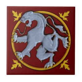 Repro Gothic Rampant Lion Tile (Facea links) 1 van Tegeltje