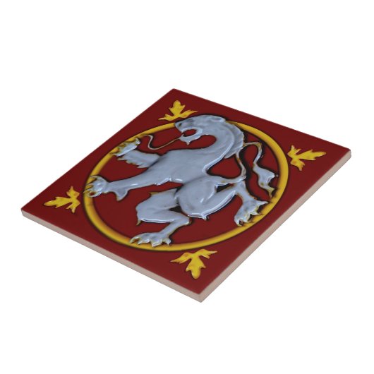 Repro Gothic Rampant Lion Tile (Facea links) 1 van Tegeltje (Zijkant)