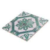 Repro  Green and White Majorca Tile Tegeltje (Zijkant)