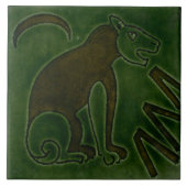 Repro  Groene Leeuw Vogel De Morgan tegels Tegeltje (Voorkant)