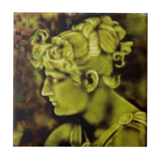 Repro Isaac Broome American Parthenia Portret Tegeltje (Voorkant)