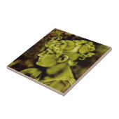 Repro Isaac Broome American Parthenia Portret Tegeltje (Zijkant)