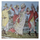 Repro kleurful c.1900 Walter Crane Nursery Rhyme Tegeltje (Voorkant)