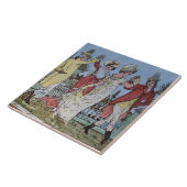 Repro kleurful c.1900 Walter Crane Nursery Rhyme Tegeltje (Zijkant)