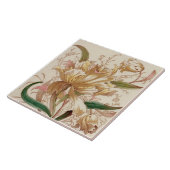 Repro Lea & Boulton 1890s Floral Transferware Tegeltje (Zijkant)