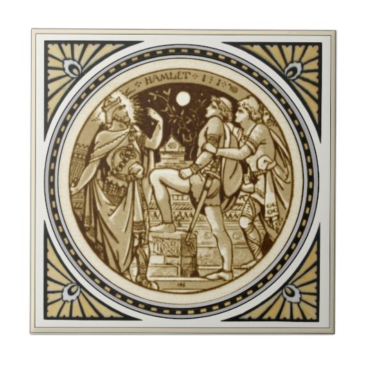 Repro Minton Shakespeare Series Hamlet Tile Tegeltje (Voorkant)