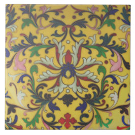 Repro  Minton Yellow Floral English Tile Tegeltje
