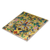 Repro  Minton Yellow Floral English Tile Tegeltje (Zijkant)