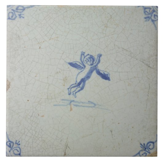 Repro  Nederlands Blauw en Wit Delft tegels Tegeltje (Voorkant)