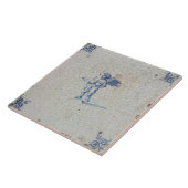 Repro  Nederlands Blauw en Wit Delft tegels Tegeltje (Zijkant)