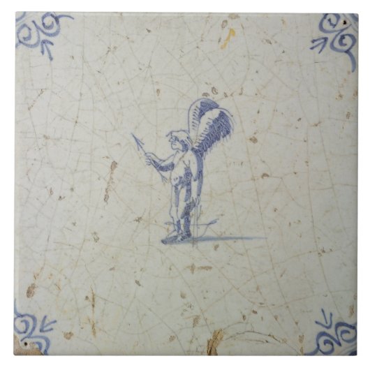 Repro  Nederlands Blauw en Wit Delft tegels Tegeltje (Voorkant)