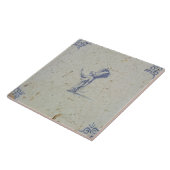 Repro  Nederlands Blauw en Wit Delft tegels Tegeltje (Zijkant)