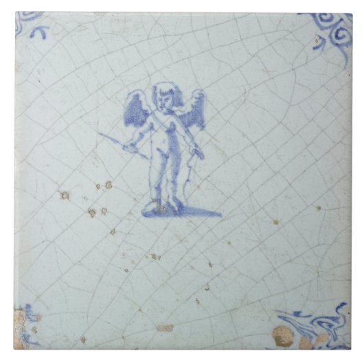 Repro  Nederlands Blauw en Wit Delft tegels Tegeltje (Voorkant)