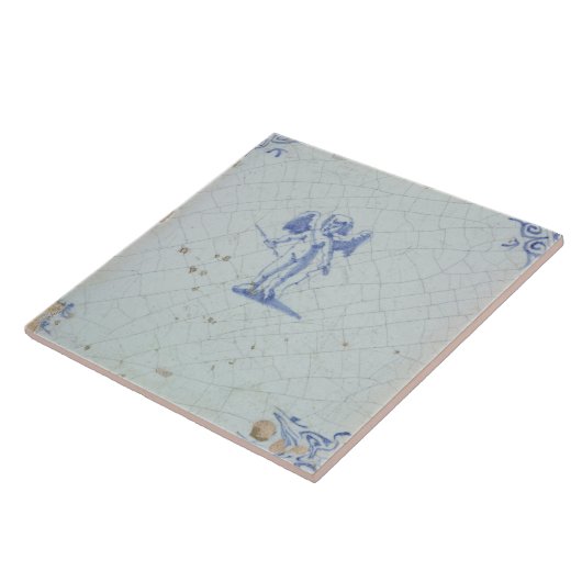 Repro  Nederlands Blauw en Wit Delft tegels Tegeltje (Zijkant)