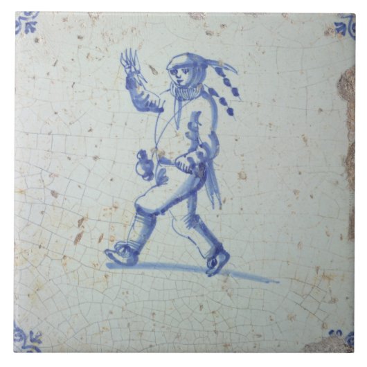 Repro  Nederlands Blauw en Wit Delft tegels Tegeltje (Voorkant)