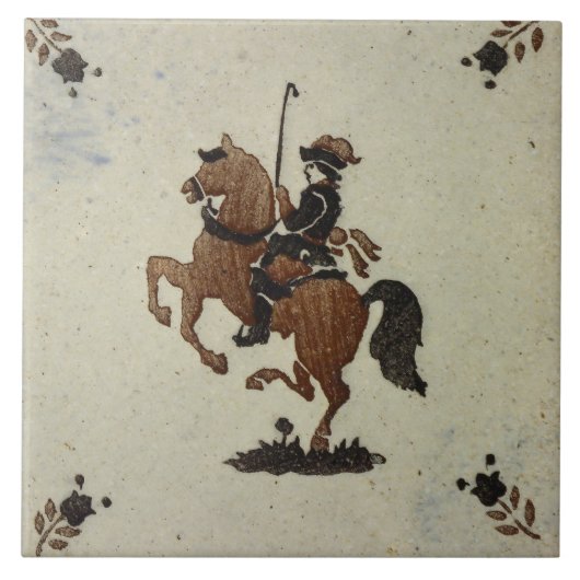 Repro  Nederlands Bruin Unieke Delftse tegels Tegeltje (Voorkant)