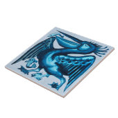 Repro of Original De Morgan Blue Pelican Bird Tegeltje (Zijkant)
