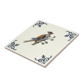 Repro Ongebruikelijk Antiek Handbeschilderde Vogel Tegeltje (Zijkant)