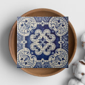 Repro Portugese Blue Geometric Azulejos Floral Tegeltje