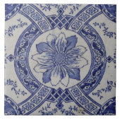 Repro Portugese Blue Geometric Azulejos Floral Tegeltje (Voorkant)