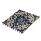 Repro Portugese Blue Geometric Azulejos Floral Tegeltje (Zijkant)