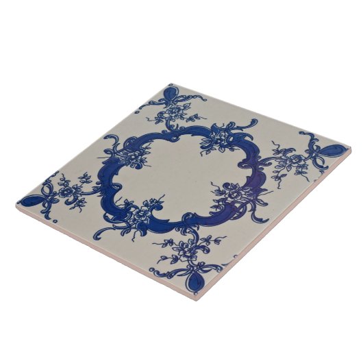 Repro Portugese Blue Geometric Azulejos Floral Ti Tegeltje (Zijkant)