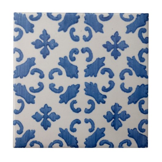 Repro Portugese Blue Geometric Azulejos Tegeltje (Voorkant)