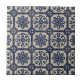 Repro Portugese Blue Geometric Azulejos Tile Tegeltje (Voorkant)