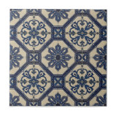 Repro Portugese Blue Geometric Azulejos Tile Tegeltje (Voorkant)