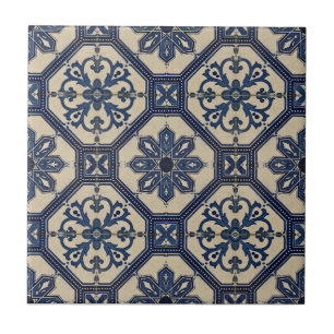 Repro Portugese Blue Geometric Azulejos Tile Tegeltje