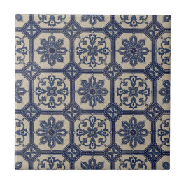 Repro Portugese Blue Geometric Azulejos Tile Tegeltje