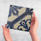 Repro Portugese Blue Geometric Azulejos Tile Tegeltje
