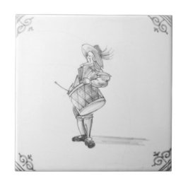 Repro Portugese Drummer Azulejos Tegel Tegeltje