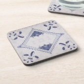 Repro Portugese Floral Blue Azulejos Tile Bier Onderzetter (Linkerzijde)