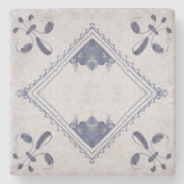 Repro Portugese Floral Blue Azulejos Tile Stenen Onderzetter