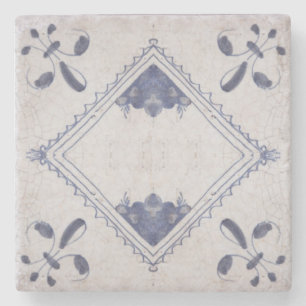 Repro Portugese Floral Blue Azulejos Tile Stenen Onderzetter