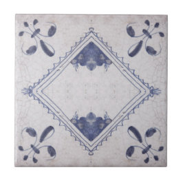 Repro Portugese Floral Blue Azulejos Tile Tegeltje