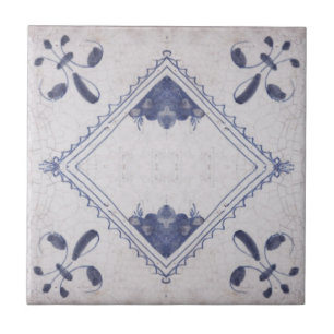 Repro Portugese Floral Blue Azulejos Tile Tegeltje