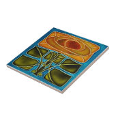 Repro Richards c1900 Art Nouveau Mackintosh Roos Tegeltje (Zijkant)
