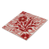 Repro  rode bloemetjes De Morgan tegels Tegeltje (Zijkant)