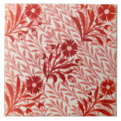 Repro  rode bloemetjes De Morgan tegels Tegeltje (Voorkant)