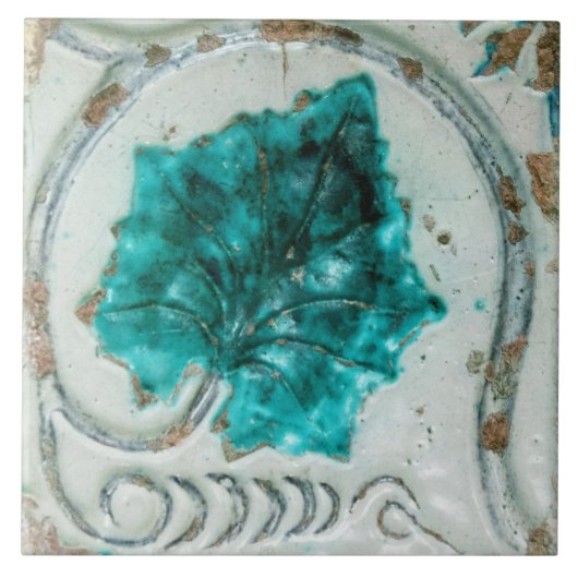 Repro Spain Geometric Azulejos Blue Floral Tile Tegeltje (Voorkant)