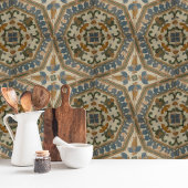 Repro Spain Geometric Azulejos Floral Green Tegel Tegeltje