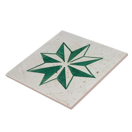 Repro Spain Geometric Azulejos Floral Green Tegeltje (Zijkant)