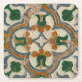 Repro Spain Geometric Azulejos Floral Kartonnen Onderzetters (Voorkant)